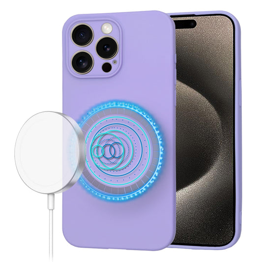Θήκη MagSafe για Apple iPhone 15 Pro Max, Techsuit, SoftFlex, Ανοιχτό Μωβ