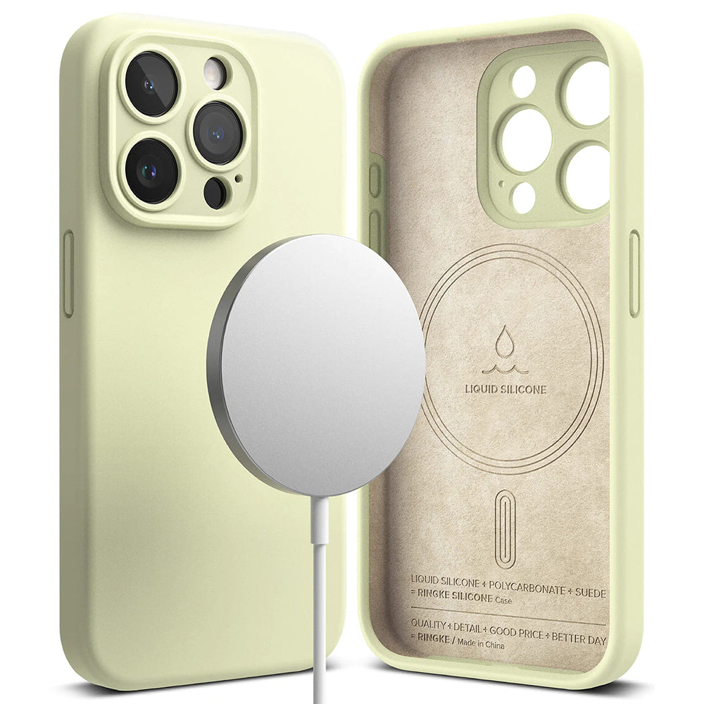 Θήκη MagSafe για Apple iPhone 15 Pro, Ringke, Σιλικόνη, Πράσινο Lime