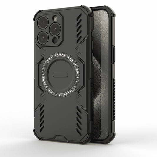 MagSafe Case for Apple iPhone 15 Pro, Techsuit, ArmorMag, Black