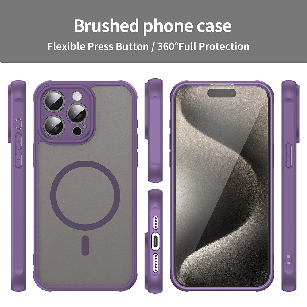 MagSafe Case for Apple iPhone 15 Pro, Techsuit, HaloFrost II, Purple