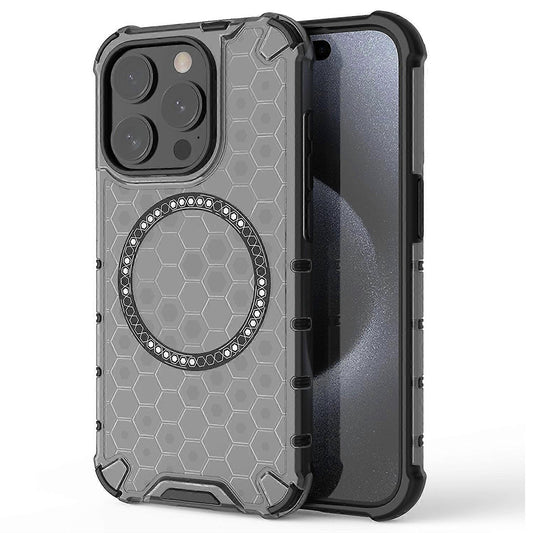 Θήκη MagSafe για Apple iPhone 15 Pro, Techsuit, HoneyComb Shield, Μαύρη