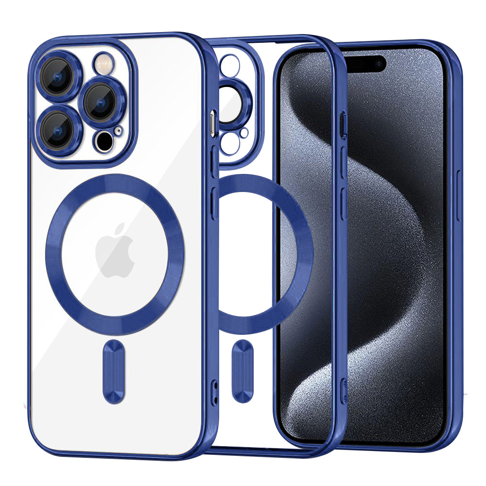 Θήκη MagSafe για Apple iPhone 15 Pro, Techsuit, Luxury Crystal, Σκούρο Μπλε