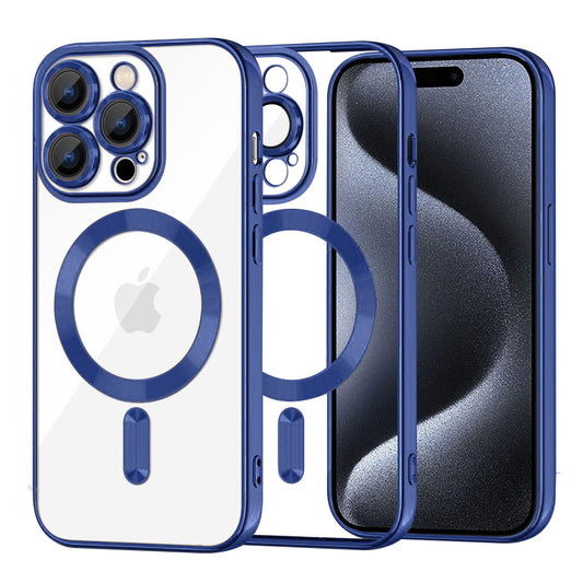 Θήκη MagSafe για Apple iPhone 15 Pro, Techsuit, Luxury Crystal, Σκούρο Μπλε