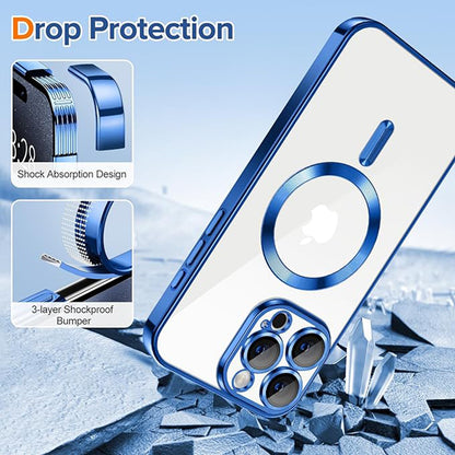 Θήκη MagSafe για Apple iPhone 15 Pro, Techsuit, Luxury Crystal, Σκούρο Μπλε