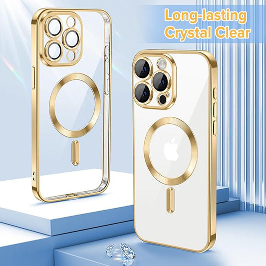 Θήκη MagSafe για Apple iPhone 15 Pro, Techsuit, Luxury Crystal, Χρυσή