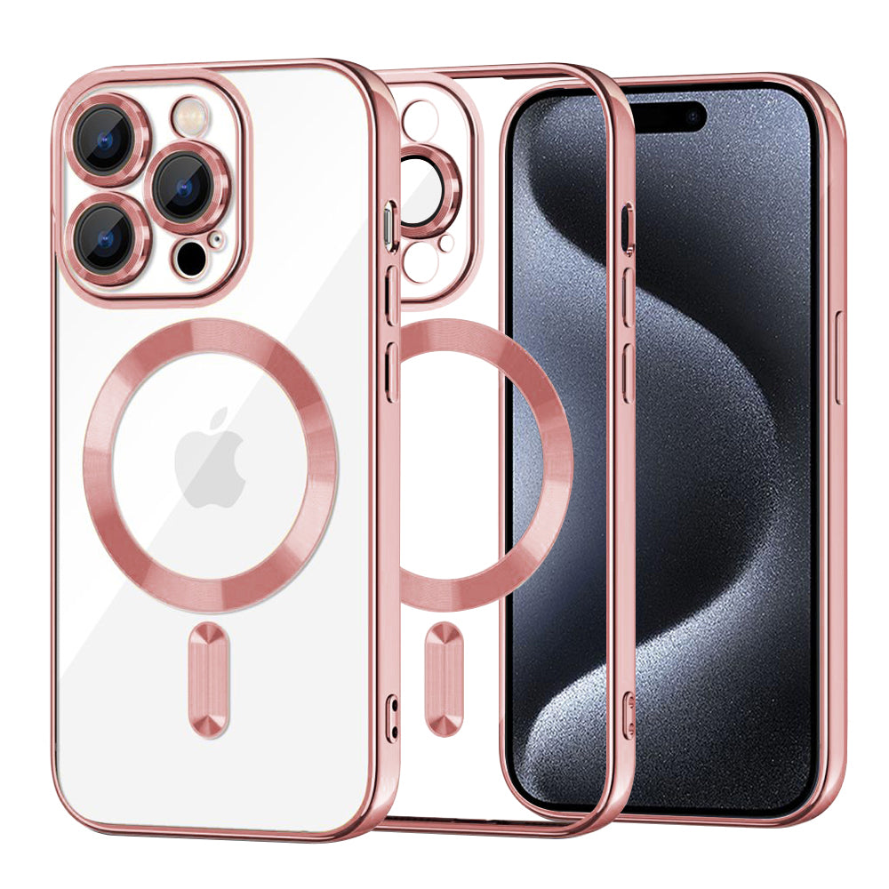 Θήκη MagSafe για Apple iPhone 15 Pro, Techsuit, Luxury Crystal, Ροζ