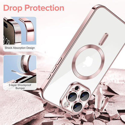 Θήκη MagSafe για Apple iPhone 15 Pro, Techsuit, Luxury Crystal, Ροζ