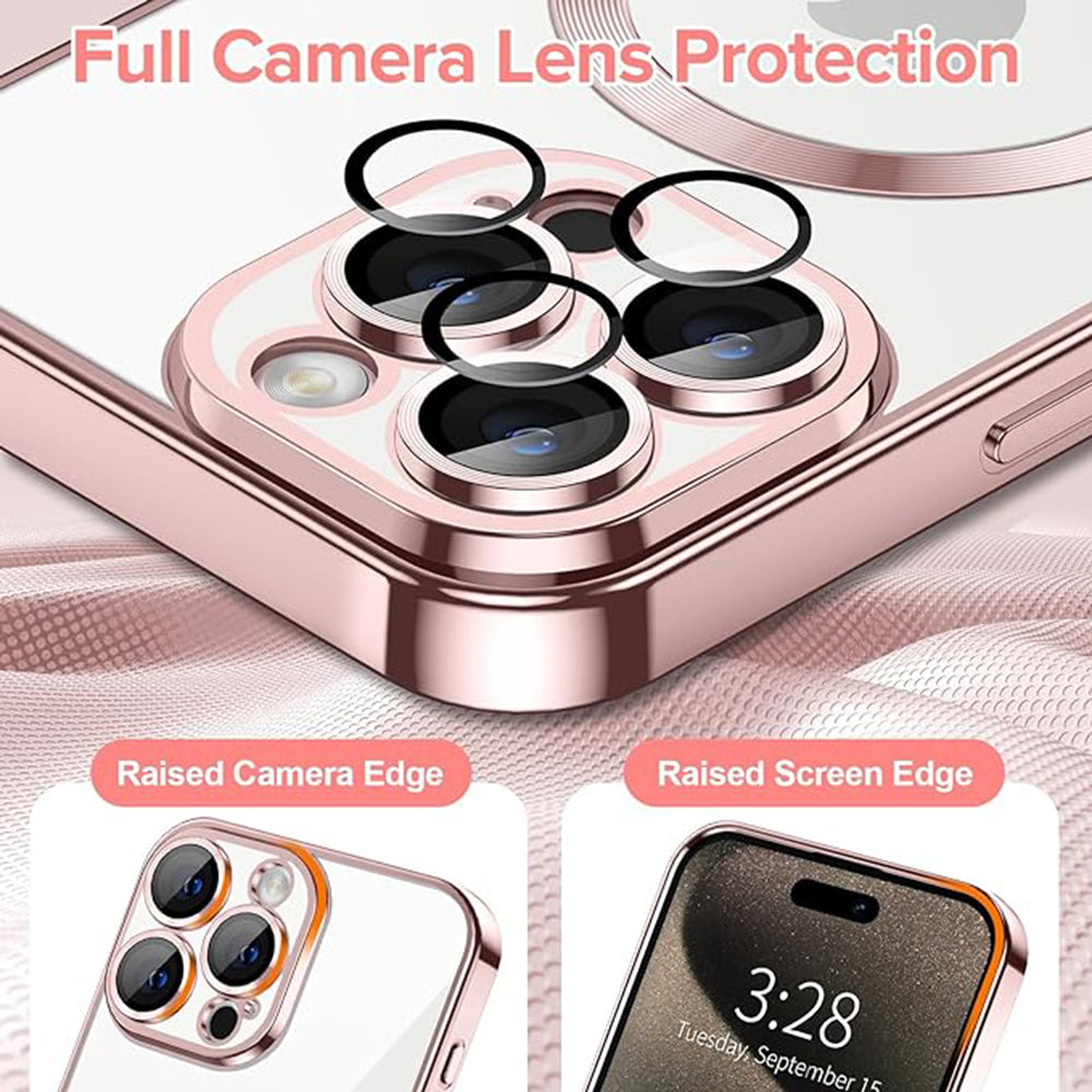 Θήκη MagSafe για Apple iPhone 15 Pro, Techsuit, Luxury Crystal, Ροζ