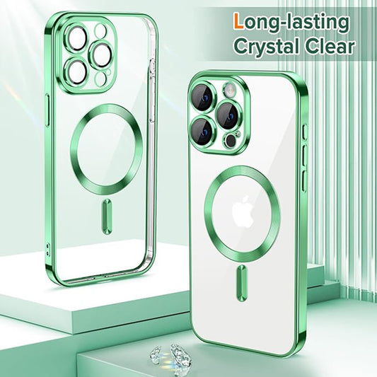 Θήκη MagSafe για Apple iPhone 15 Pro, Techsuit, Luxury Crystal, Ανοιχτό Πράσινο
