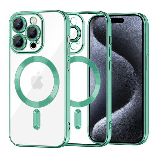 Θήκη MagSafe για Apple iPhone 15 Pro, Techsuit, Luxury Crystal, Ανοιχτό Πράσινο