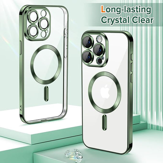 Θήκη MagSafe για Apple iPhone 15 Pro, Techsuit, Luxury Crystal, Σκούρο Πράσινο