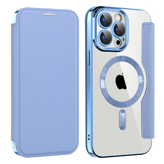 Θήκη MagSafe για Apple iPhone 15 Pro, Techsuit, SmartMag Book, Μπλε