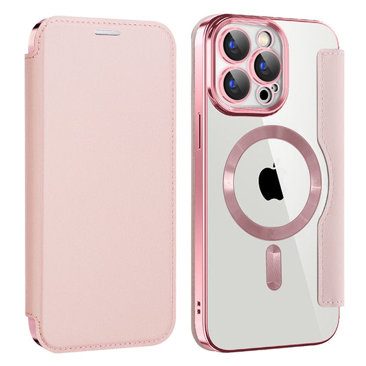 Θήκη MagSafe για Apple iPhone 15 Pro, Techsuit, SmartMag Book, Ροζ