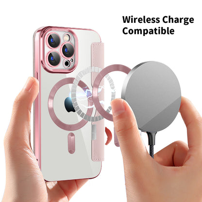 Θήκη MagSafe για Apple iPhone 15 Pro, Techsuit, SmartMag Book, Ροζ