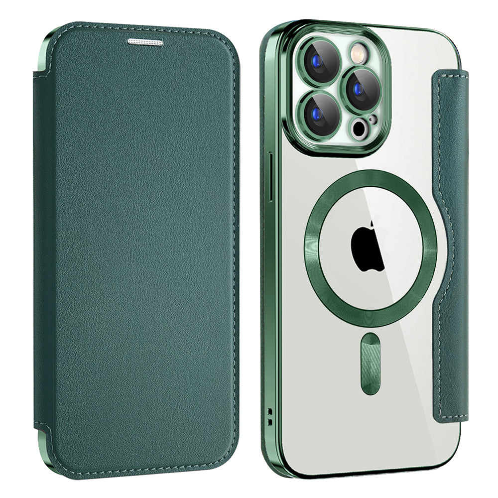 Θήκη MagSafe για Apple iPhone 15 Pro, Techsuit, SmartMag Book, Πράσινο