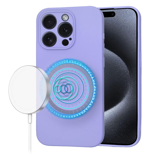 Θήκη MagSafe για Apple iPhone 15 Pro, Techsuit, SoftFlex, Ανοιχτό Μωβ