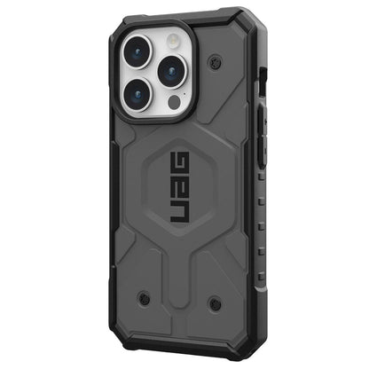 MagSafe Case for Apple iPhone 15 Pro, Urban Armor Gear, Pathfinder, Silver