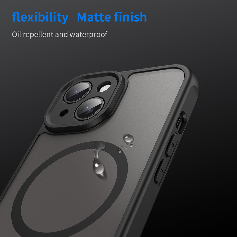MagSafe Case for Apple iPhone 15, Techsuit, HaloFrost II, Black