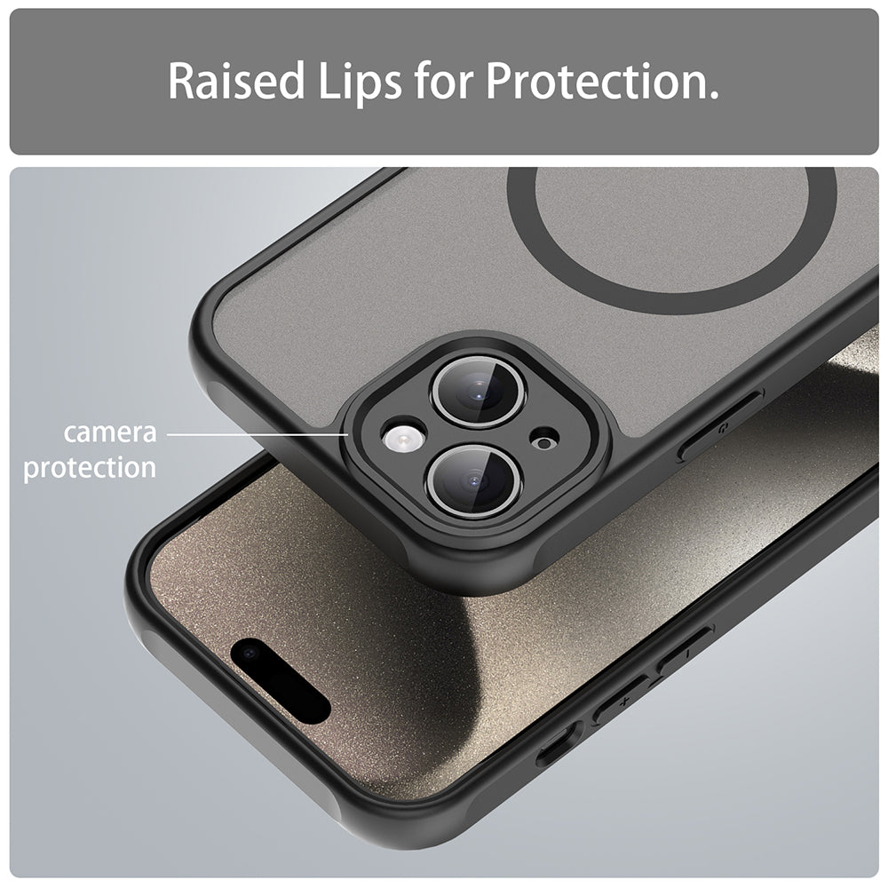 MagSafe Case for Apple iPhone 15, Techsuit, HaloFrost II, Black