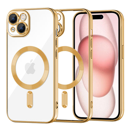 Θήκη MagSafe για Apple iPhone 15, Techsuit, Luxury Crystal, Χρυσή