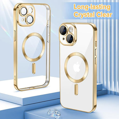 Θήκη MagSafe για Apple iPhone 15, Techsuit, Luxury Crystal, Χρυσή