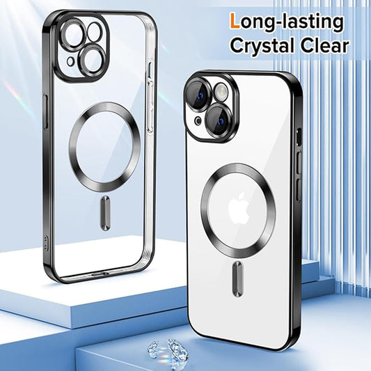 MagSafe Case for Apple iPhone 15, Techsuit, Luxury Crystal, Black