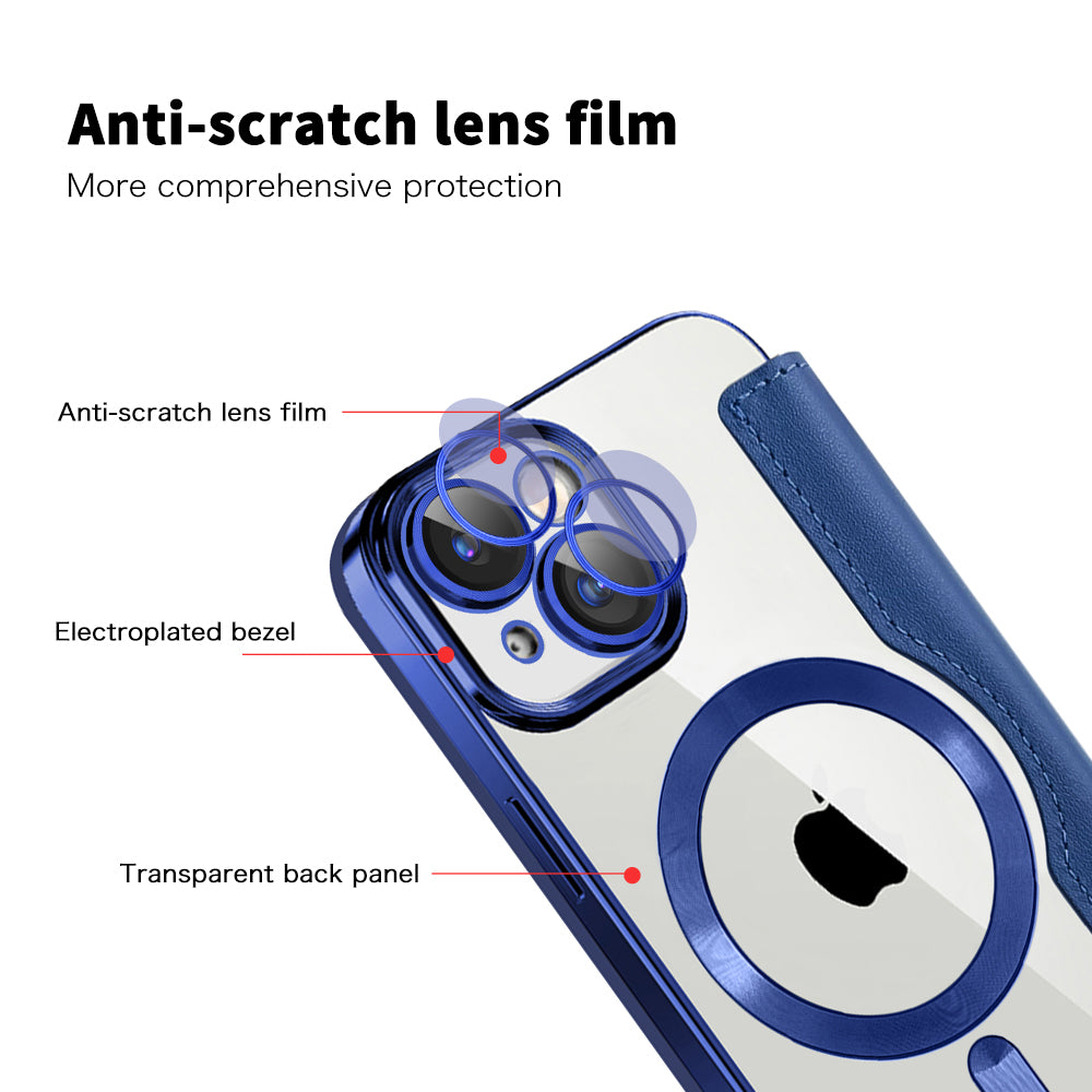 Θήκη MagSafe για Apple iPhone 15, Techsuit, SmartMag Book, Μπλε