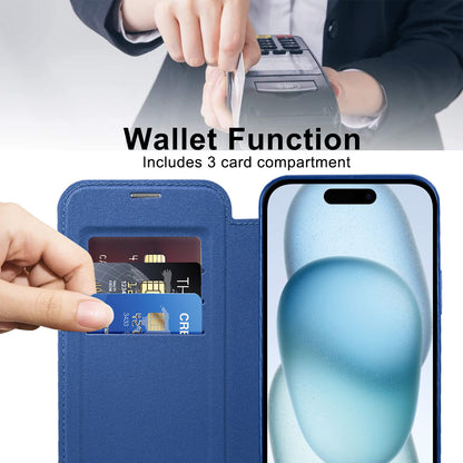 Θήκη MagSafe για Apple iPhone 15, Techsuit, SmartMag Book, Μπλε
