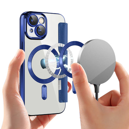 Θήκη MagSafe για Apple iPhone 15, Techsuit, SmartMag Book, Μπλε