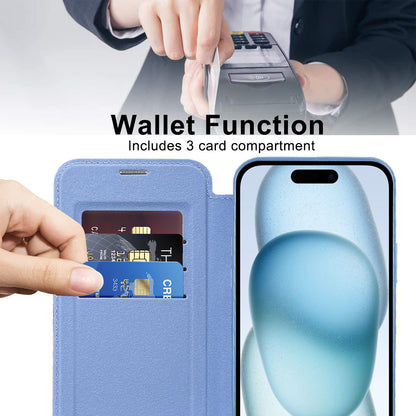 MagSafe Case for Apple iPhone 15, Techsuit, SmartMag Book, Blue