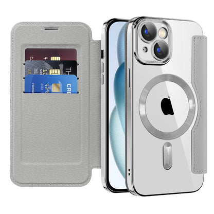 Θήκη MagSafe για Apple iPhone 15, Techsuit, SmartMag Book, Γκρι
