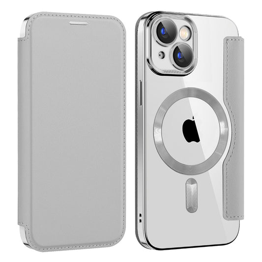 Θήκη MagSafe για Apple iPhone 15, Techsuit, SmartMag Book, Γκρι