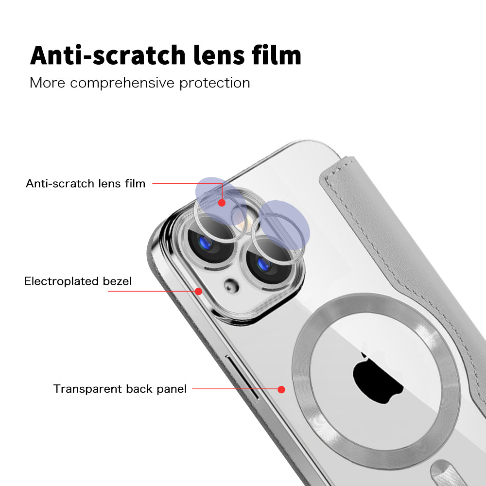 Θήκη MagSafe για Apple iPhone 15, Techsuit, SmartMag Book, Γκρι