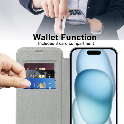 Θήκη MagSafe για Apple iPhone 15, Techsuit, SmartMag Book, Γκρι
