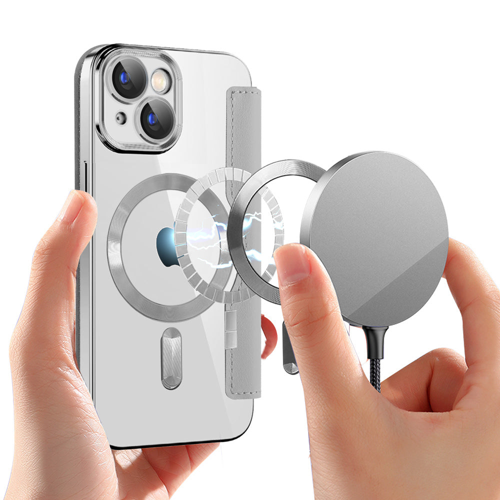Θήκη MagSafe για Apple iPhone 15, Techsuit, SmartMag Book, Γκρι