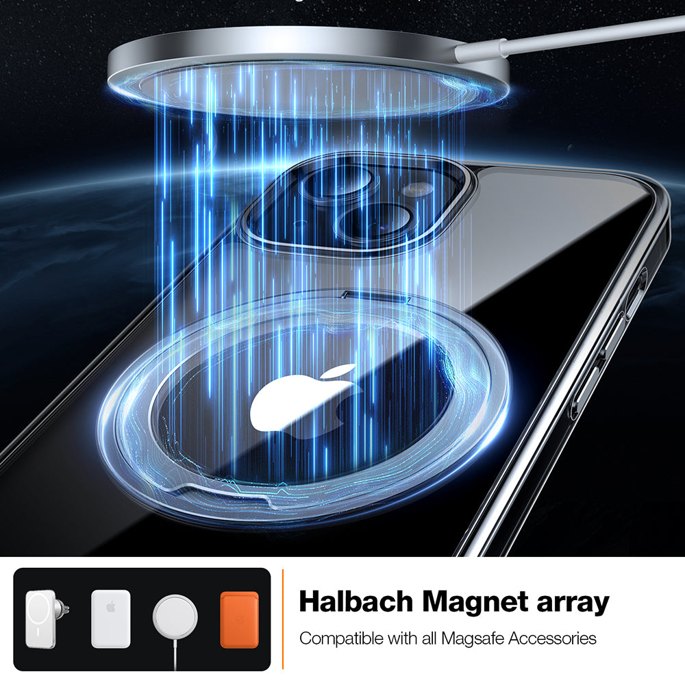 Θήκη MagSafe για Apple iPhone 15, Torras, Ostand Pro, Διάφανη