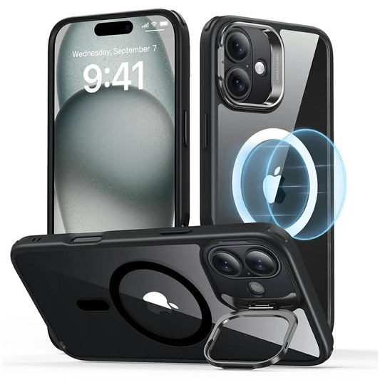 Θήκη MagSafe για Apple iPhone 16, ESR, Classic Hybrid Kickstand, Διάφανη Μαύρη