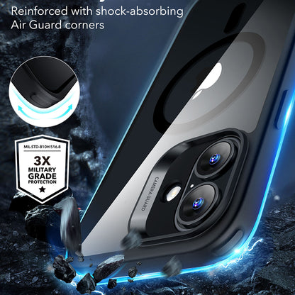 MagSafe Case for Apple iPhone 16, ESR, Classic Hybrid, Black Transparent