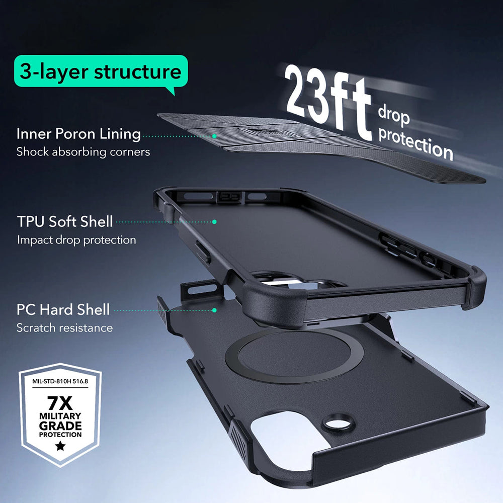 Θήκη MagSafe για Apple iPhone 16, ESR, Cyber Armor Kickstand, Πράσινη