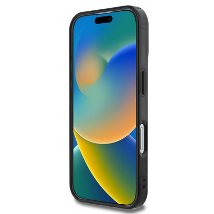 Θήκη MagSafe για Apple iPhone 16, Guess, IML 4G Peony, Μαύρη GUHMP16SH4PYEEK