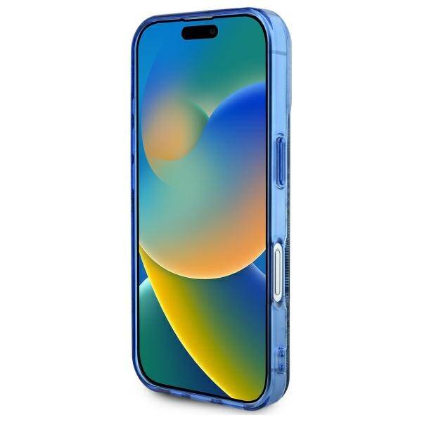 Θήκη MagSafe για Apple iPhone 16, Guess, IML Peony On 4G Background, Μπλε