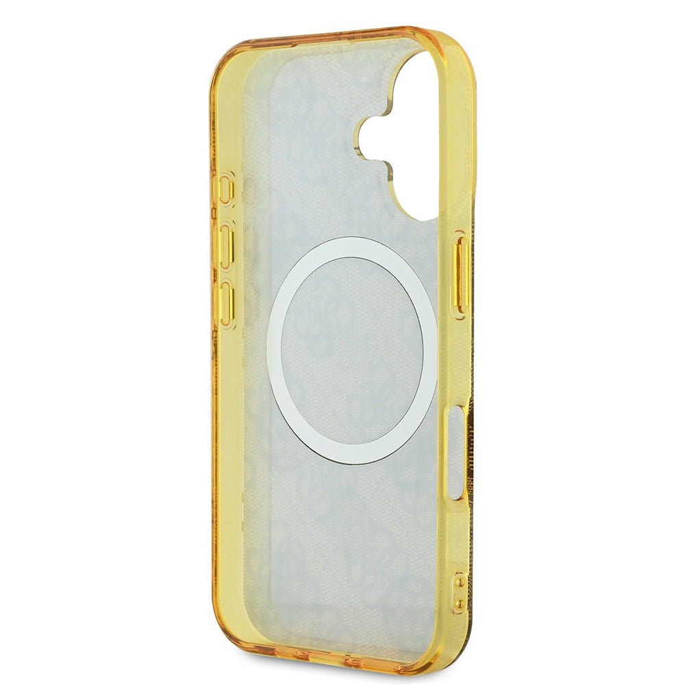 Θήκη MagSafe για Apple iPhone 16, Guess, IML Peony On 4G Background, Καφέ