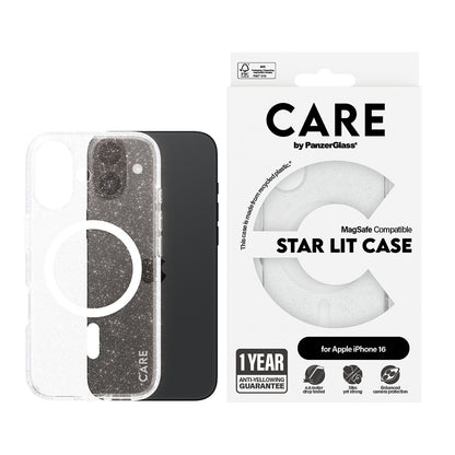 Θήκη MagSafe για Apple iPhone 16, PanzerGlass, Care Urban Combat Star Lit, Διαφανής Λευκή