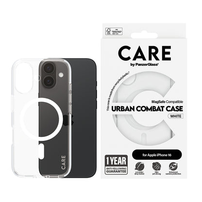 Θήκη MagSafe για Apple iPhone 16, PanzerGlass, Care Urban Combat, Διαφανής Λευκή