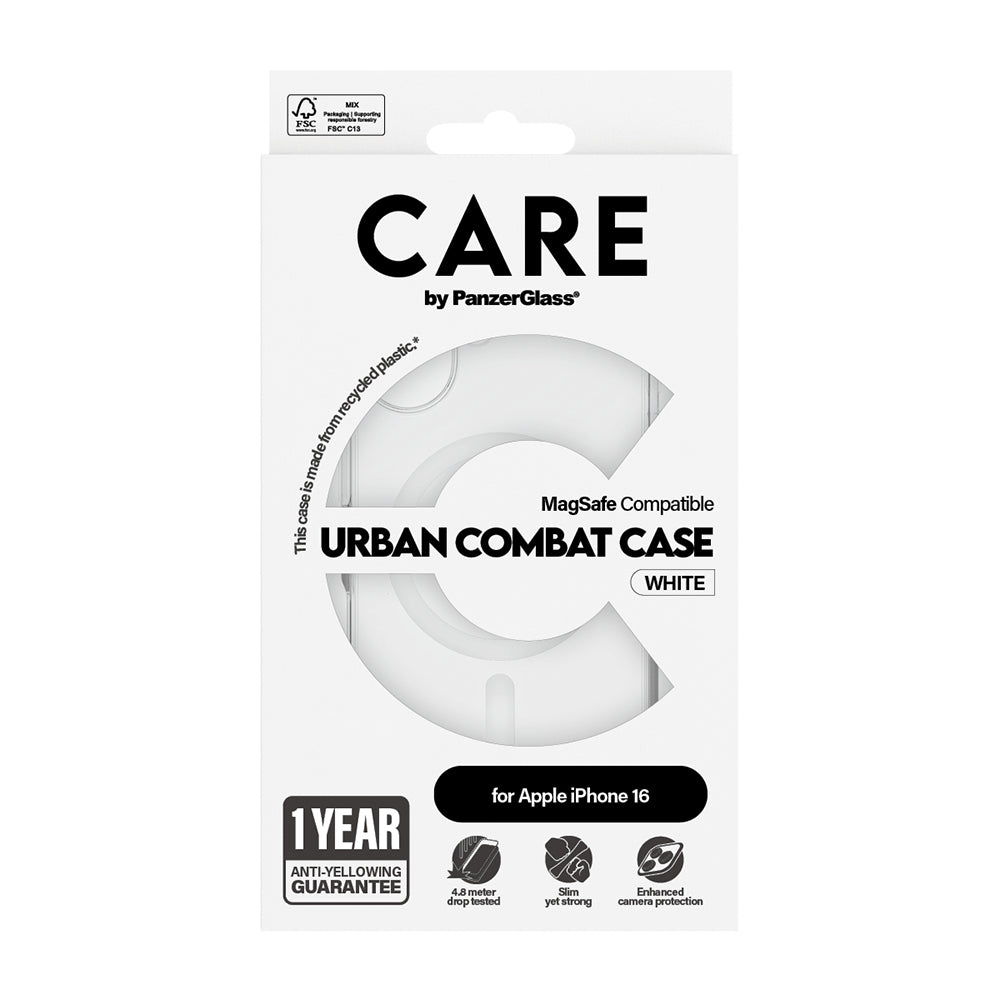 Θήκη MagSafe για Apple iPhone 16, PanzerGlass, Care Urban Combat, Διαφανής Λευκή