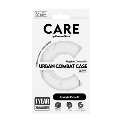 Θήκη MagSafe για Apple iPhone 16, PanzerGlass, Care Urban Combat, Διαφανής Λευκή