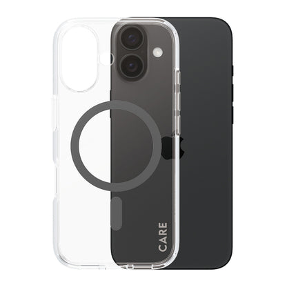 MagSafe Case for Apple iPhone 16, PanzerGlass, Urban Combat Care, Black Transparent