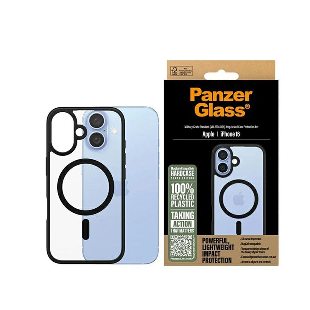 Θήκη MagSafe για Apple iPhone 16, PanzerGlass, Frame, Διαφανής Μαύρη