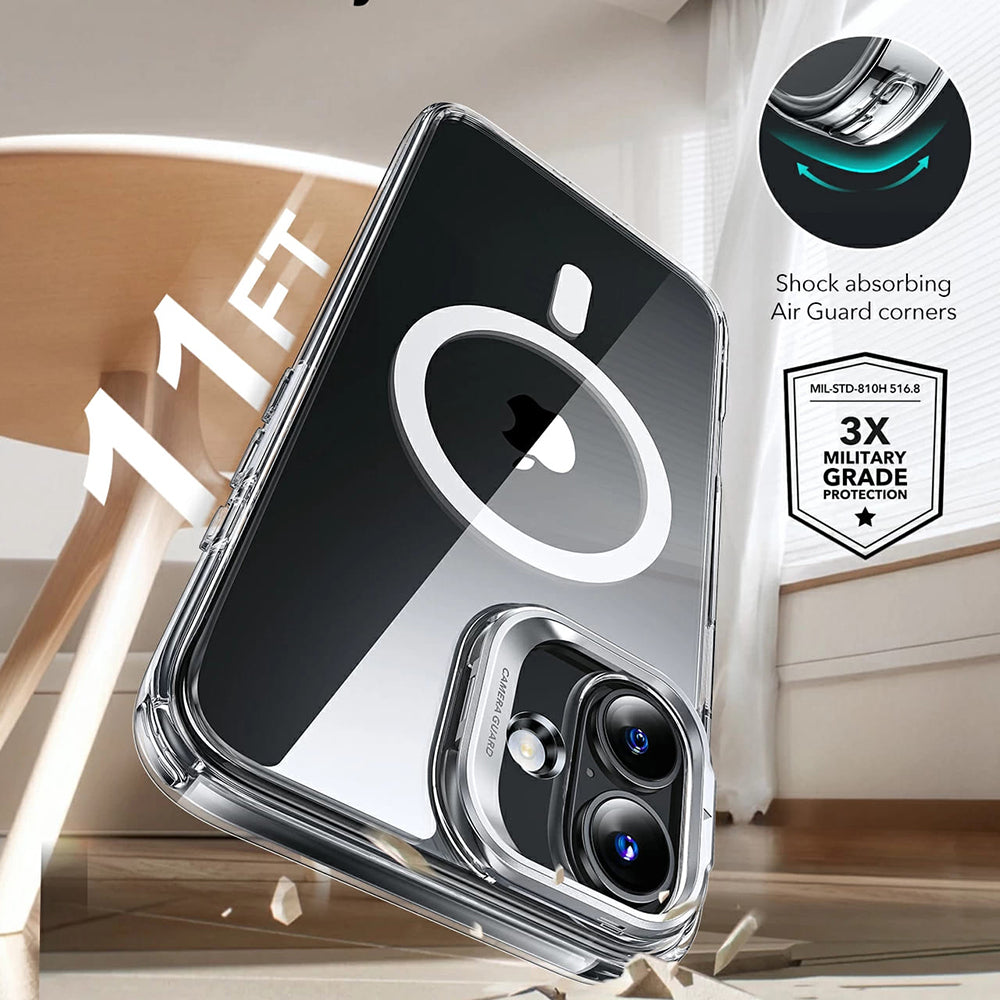 Θήκη MagSafe για Apple iPhone 16 Plus, ESR, Classic Hybrid Kickstand, Διάφανη Μαύρη