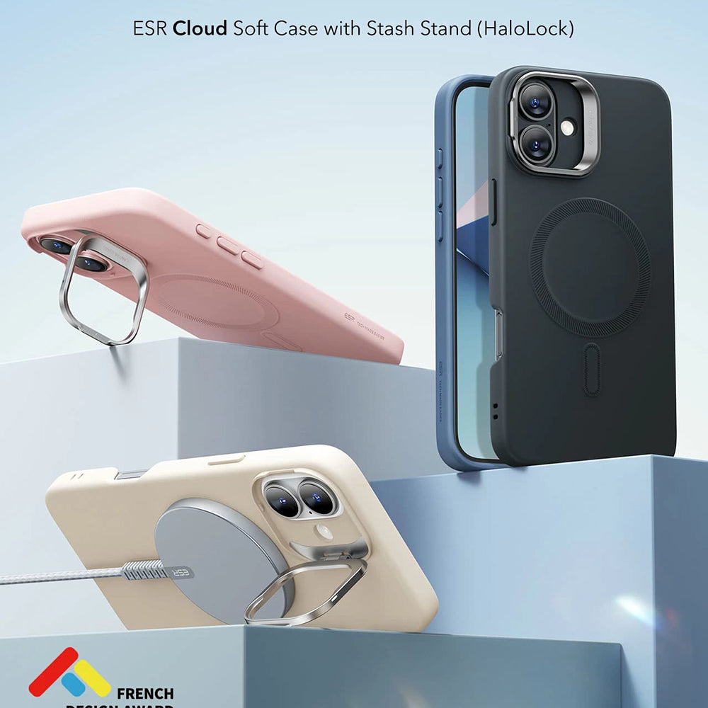 Θήκη MagSafe για Apple iPhone 16 Plus, ESR, Cloud Soft Kickstand, Κρεμ